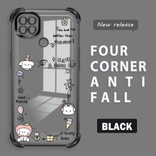 Ucuc Redmi 10A Uyumlu Şeffaf Dört Köşe Kaplama Parlak Kenar Silikon Kılıf