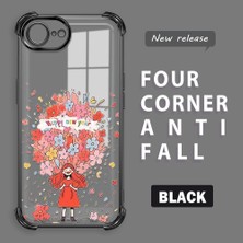 Ucuc iPhone 16E Uyumlu Şeffaf Dört Köşe Kaplama Parlak Kenar Silikon Kılıf