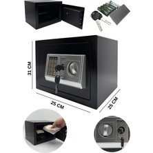 Moonshop Pro Seri Elektronik Hem Şifreli Hem Anahtarlı Para Çelik ve Otel Kasası Paslanmaz