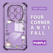 Ucuc Redmi Note 14 Pro 4g Uyumlu Şeffaf Dört Köşe Kaplama Parlak Kenar Silikon Kılıf