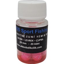 Aldos Sport Fishing Çilek Kokulu 10 mm Silikon Yumuşak Yüzen Sazan Turna Çupra Levrek Dip Yemi (20 Adet)