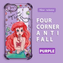 Ucuc iPhone 7/8/se 2020 2022 Uyumlu Şeffaf Dört Köşe Kaplama Parlak Kenar Silikon Kılıf