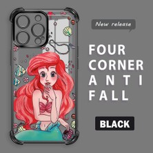 Ucuc iPhone 14 Pro Max Uyumlu Şeffaf Dört Köşe Kaplama Parlak Kenar Silikon Kılıf