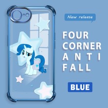 Ucuc iPhone 16E Uyumlu Şeffaf Dört Köşe Kaplama Parlak Kenar Silikon Kılıf