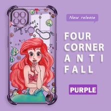 Ucuc Redmi 10A Uyumlu Şeffaf Dört Köşe Kaplama Parlak Kenar Silikon Kılıf