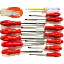 Moonshop 14 Parça Tornavida Seti Lokma Tornavida Seti + Düz/yıldız/kontrol Kalemi Tornavida Seti