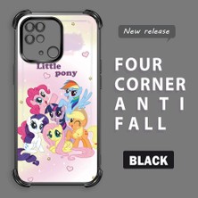 Ucuc Redmi 10C Uyumlu Şeffaf Dört Köşe Kaplama Parlak Kenar Silikon Kılıf