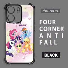 Ucuc Poco C65 Uyumlu Şeffaf Dört Köşe Kaplama Parlak Kenar Silikon Kılıf