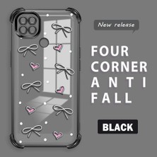 Ucuc Redmi 9c Uyumlu Şeffaf Dört Köşe Kaplama Parlak Kenar Silikon Kılıf