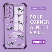 Ucuc Samsung Galaxy A73 Uyumlu Şeffaf Dört Köşe Kaplama Parlak Kenar Silikon Kılıf