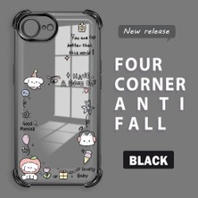 Ucuc iPhone 16E Uyumlu Şeffaf Dört Köşe Kaplama Parlak Kenar Silikon Kılıf