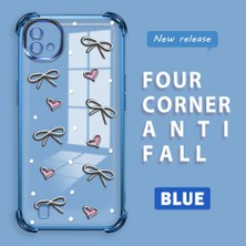 Ucuc Realme C20/C20A Uyumlu Şeffaf Dört Köşe Kaplama Parlak Kenar Silikon Kılıf