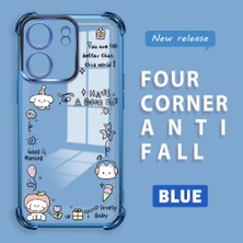 Ucuc Poco C65 Uyumlu Şeffaf Dört Köşe Kaplama Parlak Kenar Silikon Kılıf