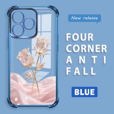 Ucuc Realme C53 Uyumlu Şeffaf Dört Köşe Kaplama Parlak Kenar Silikon Kılıf