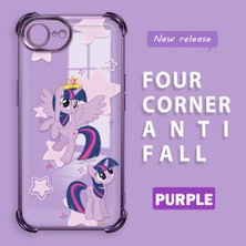 Ucuc iPhone 16E Uyumlu Şeffaf Dört Köşe Kaplama Parlak Kenar Silikon Kılıf