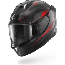 Shark Skwal I3 Mekarıum Mat Kırmızı-Siyah-Gri Kapalı Kask (Ledli Model)