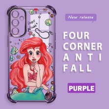 Ucuc Samsung Galaxy A14 Uyumlu Şeffaf Dört Köşe Kaplama Parlak Kenar Silikon Kılıf