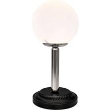 Minimal Black & Silver Beyaz Globe Cam Abajur