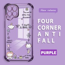 Ucuc Samsung Galaxy M33 Uyumlu Şeffaf Dört Köşe Kaplama Parlak Kenar Silikon Kılıf