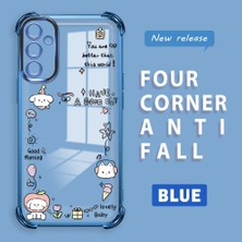 Ucuc Samsung Galaxy A14 Uyumlu Şeffaf Dört Köşe Kaplama Parlak Kenar Silikon Kılıf