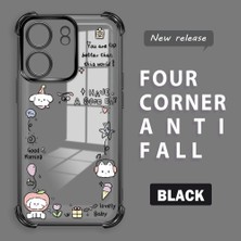 Ucuc Poco C65 Uyumlu Şeffaf Dört Köşe Kaplama Parlak Kenar Silikon Kılıf