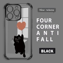 Ucuc iPhone 16 Pro Uyumlu Şeffaf Dört Köşe Kaplama Parlak Kenar Silikon Kılıf