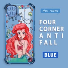 Ucuc Realme C25Y/C21Y Uyumlu Şeffaf Dört Köşe Kaplama Parlak Kenar Silikon Kılıf