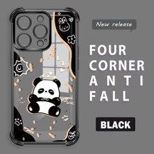 Ucuc iPhone 14 Pro Uyumlu Şeffaf Dört Köşe Kaplama Parlak Kenar Silikon Kılıf