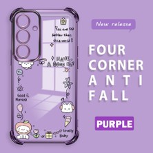 Ucuc Samsung Galaxy S24 Plus Uyumlu Şeffaf Dört Köşe Kaplama Parlak Kenar Silikon Kılıf