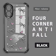 Ucuc iPhone 16 Uyumlu Şeffaf Dört Köşe Kaplama Parlak Kenar Silikon Kılıf