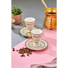 Cooker Nazenin 2 Kişilik 90 ml Porselen Kahve Fincan Takımı CKR3864