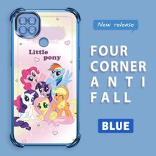 Ucuc Redmi 10A Uyumlu Şeffaf Dört Köşe Kaplama Parlak Kenar Silikon Kılıf