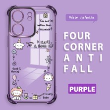 Ucuc Poco C65 Uyumlu Şeffaf Dört Köşe Kaplama Parlak Kenar Silikon Kılıf