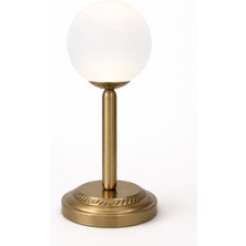 Minimal Golden Ball Beyaz Globe Cam Abajur