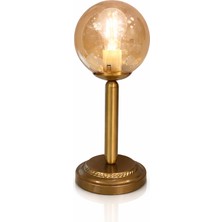 Minimal Golden Ball Bal Sarı Globe Cam Abajur