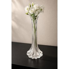 Bev Kitchen El Yapımı Cam Çizgi Model Çiçek Karanfil Gül Vazosu