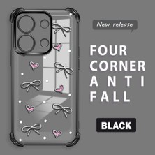 Ucuc Redmi Note 13 4g Uyumlu Şeffaf Dört Köşe Kaplama Parlak Kenar Silikon Kılıf