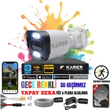 Karer Exitcam 1 Kameralı-Renkli Görüş-Su Geçirmez-Yüz ve Araç Tanımalı-Yapay Zeka Ayrıcalıklı Güvenlik Seti