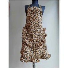 Belirtilmemiş Leopar Desenli Fırfırlı Mutfak Önlüğü