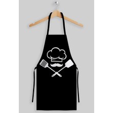 Ays Home Büyük Ebat Erkek Siyah Şef Aşçı Önlüğü (65 cm X85 Cm)