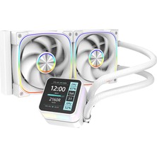 Dragos Rock LCD Ekranlı 240MM Argb Beyaz Işlemci Sıvı Soğutucu