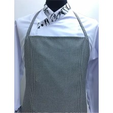 Adalılar İş Elbiseleri Boyudan Askılı Aşçı Mutfak Restorant Garson Yemekhane Önlüğü (Kareli)