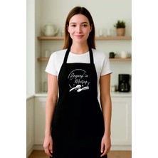 Afmat Atölye Kişiye Özel “zeynep’in Mutfağı” Yazılı Siyah Mutfak Önlüğü – Kadın Erkek Önlüğü