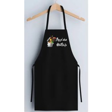 Space Dress Kişiye Baskılı Çok Renkli Mutfak Önlüğü Ayşe'nin Mutfağı Desenli Unisex Standart
