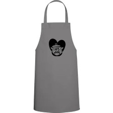 Tasarım Trend Let's Cook Yazılı Tencere Özel Baskı Chef Mutfak Önlüğü Gri