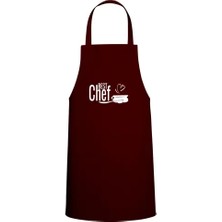 Tasarım Trend Özel Baskılı Best Şef Mutfak Önlüğü Bordo