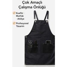 Groving Hair Profesyonel Çok Amaçlı Çalışma Önlüğü Kuaför Barista Mutfak Atölye Önlüğü Çok Cepli