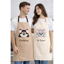 Ays Home Ayıcık Baskılı Cepli 2'li Mutfak Önlüğü Seti