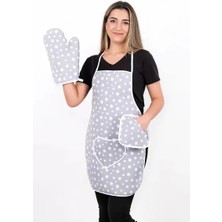 Home Essentials Mutfak Önlüğü 3'lü Set – Su Geçirmez Önlük Isıya Dayanıklı Fırın Eldiveni Tutacak