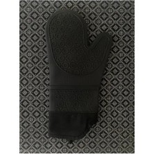 Yazıcı Karamela Büyük Boy 40 cm Silikon Fırın Eldiveni Siyah